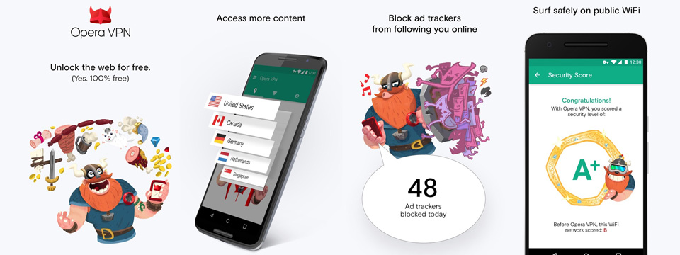 Opera Free VPN đã có cho Android, miễn phí, tải về ngay