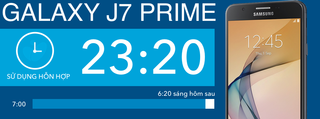 Đánh giá chi tiết thời lượng pin Samsung Galaxy J7 Prime - hơn 23 tiếng sử dụng hỗn hợp