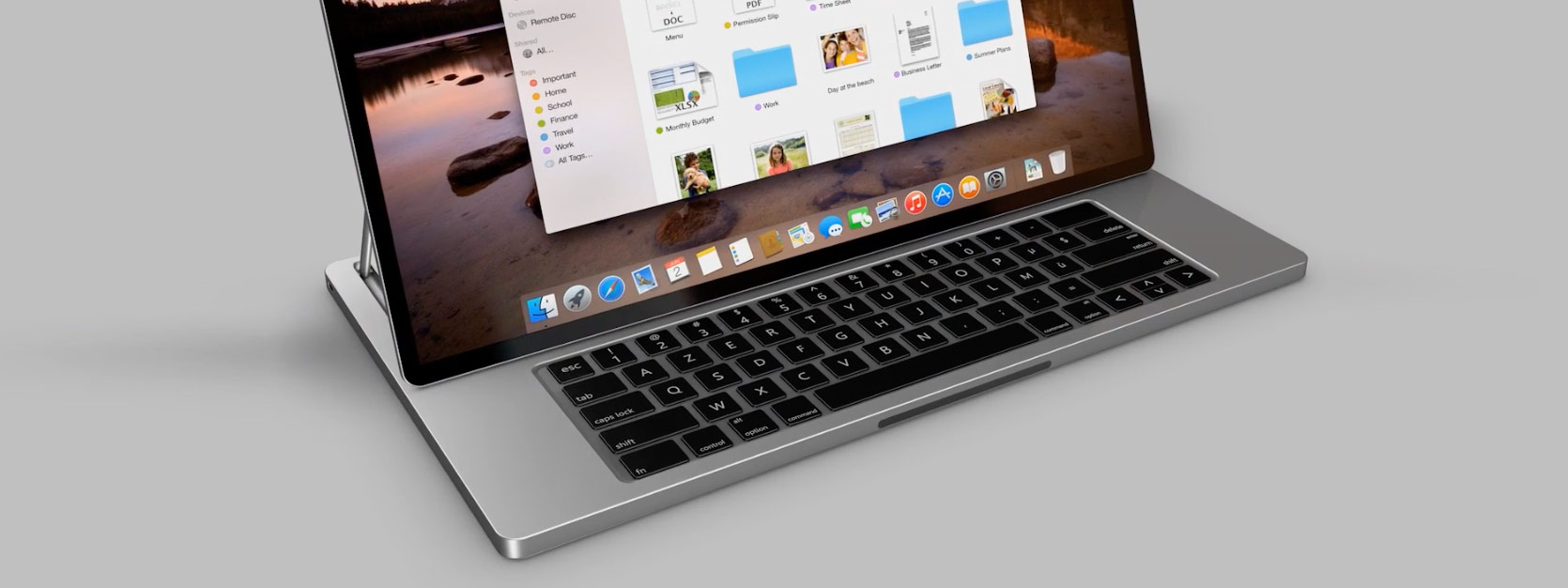 Anh em nghĩ sao về MacBook có bàn phím trượt và màn hình cảm ứng?