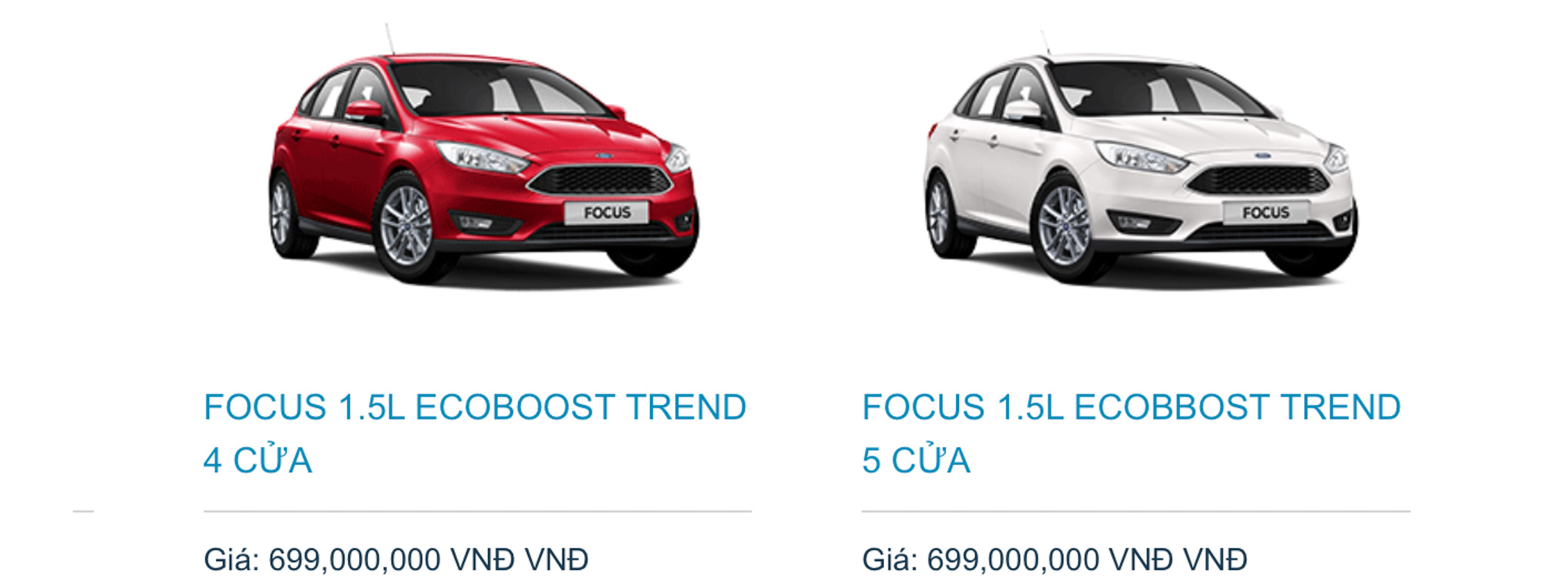 Ford Việt Nam công bố thông tin về bản Focus 1.5L Ecoboost Trend; giá 699 triệu