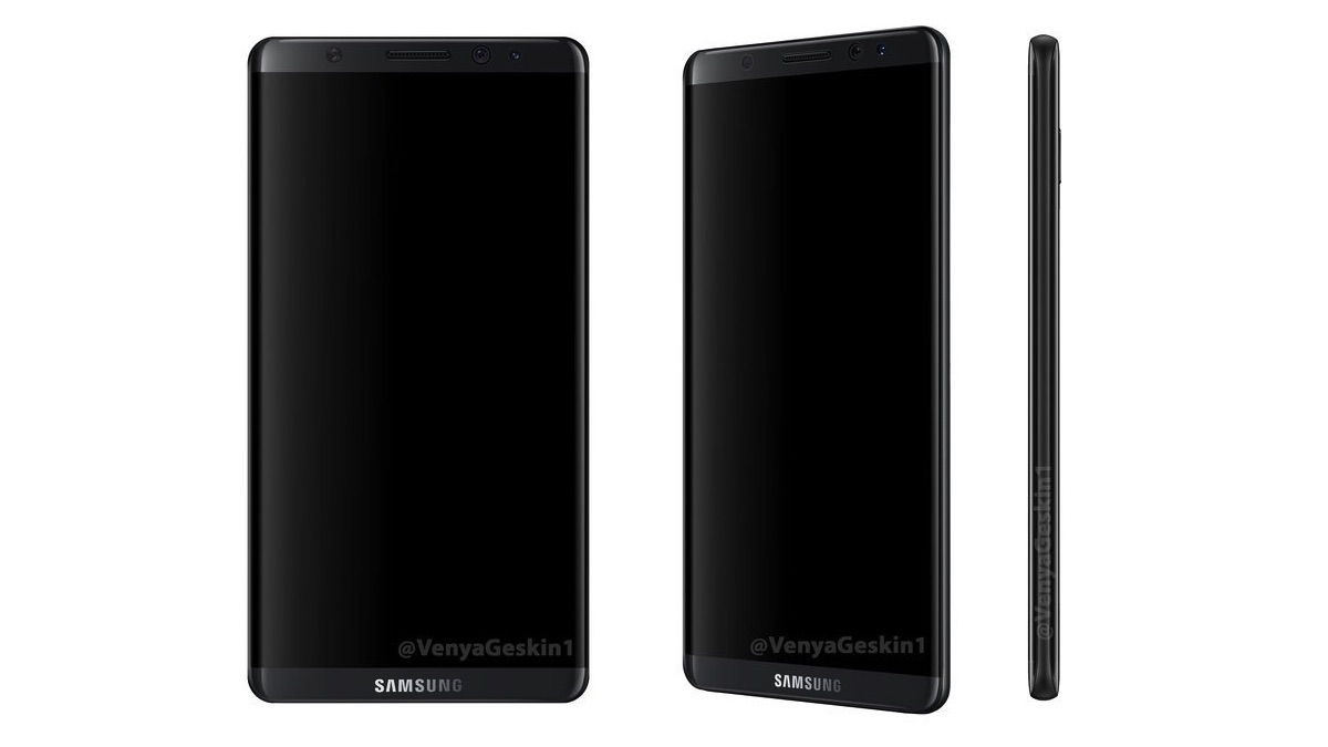 Mời xem hình render Galaxy S8: viền trên dưới mỏng, cạnh cong, không còn phím back / home vật lý