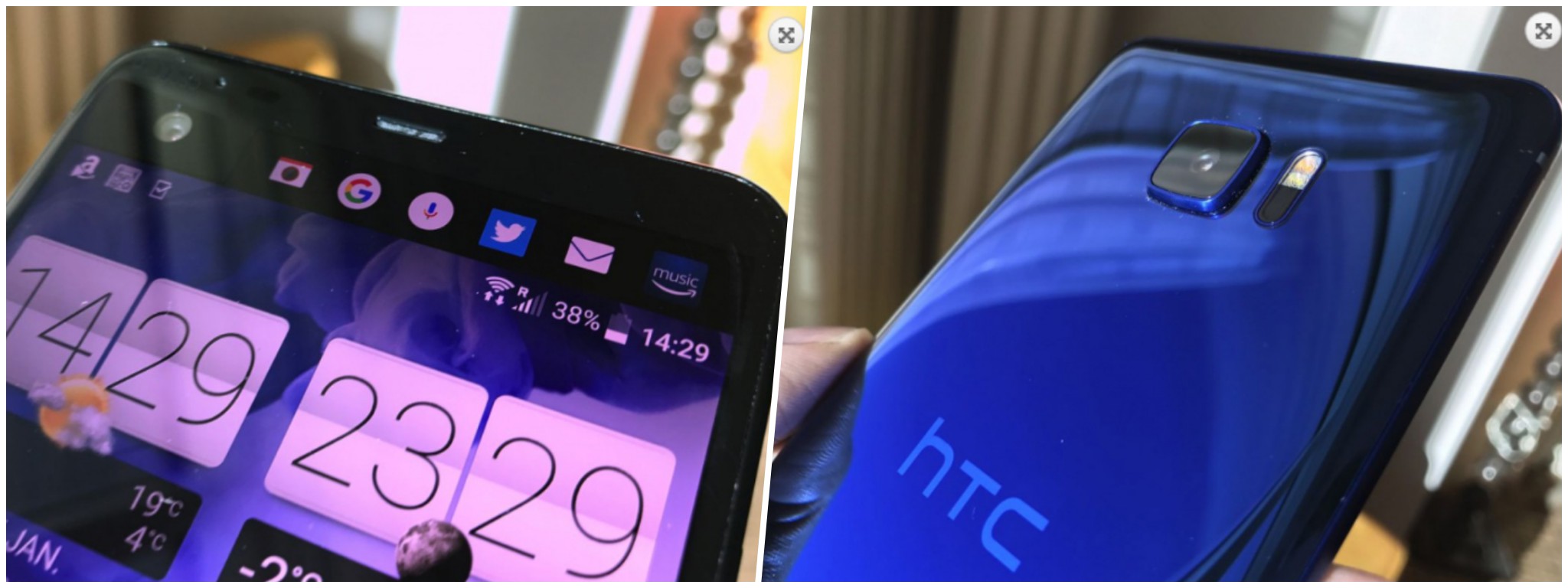 Đây là HTC U Ultra: chất liệu bóng mọi phiên bản, có màn hình phụ, không có jack tai nghe?