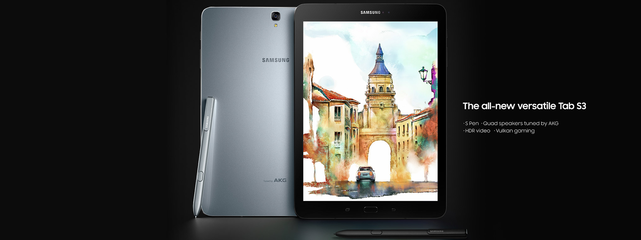 #MWC17: Samsung Galaxy Tab S3 ra mắt: 9,7" HDR 4:3, 4 loa với âm thanh AKG, bút S Pen rời, mỏng 6mm
