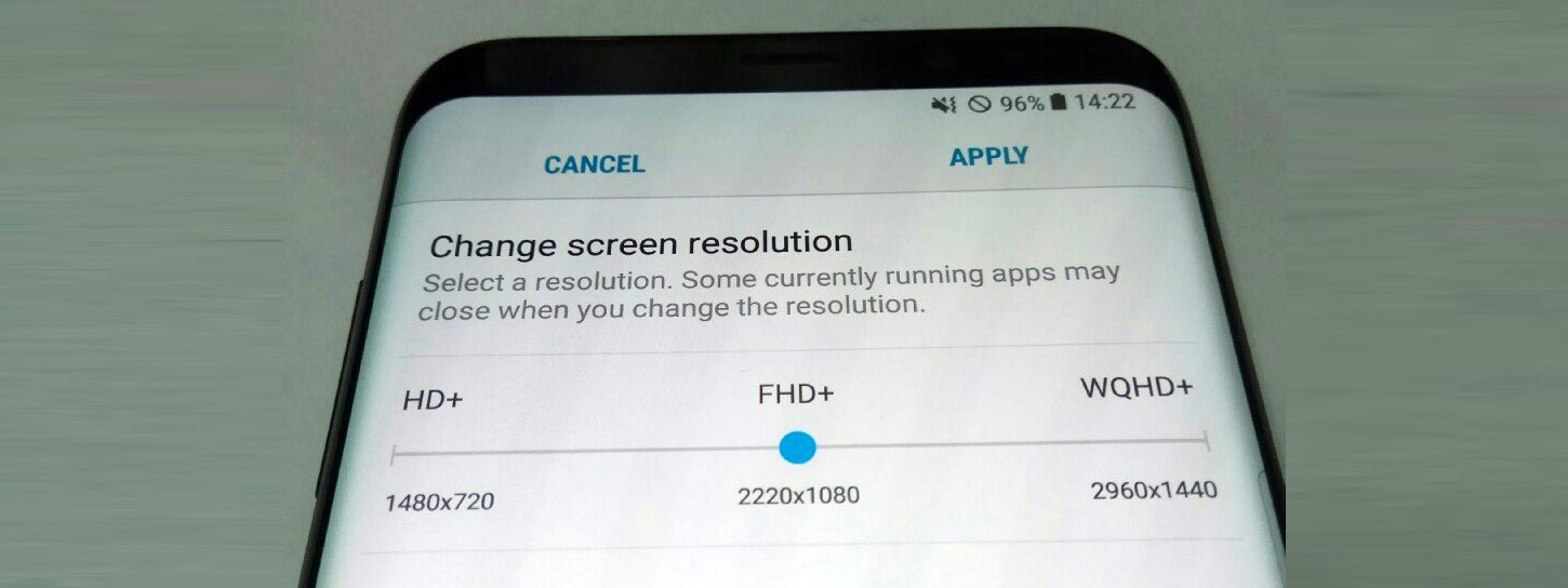 Độ phân giải màn hình của Galaxy S8 là 2960 x 1440